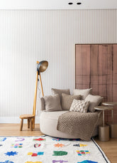 Papel de Parede Infantil - Listrado Fino Regular Bege Lã